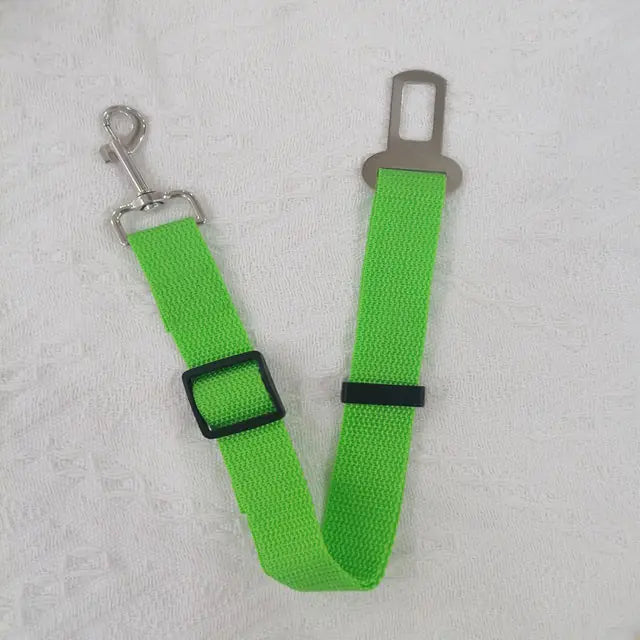 Adjustable Leash Dog Seat Belt Neon Green 45-72cmWidth 2.5cm