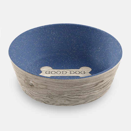 French Oak Wood Bone Pet Bowl