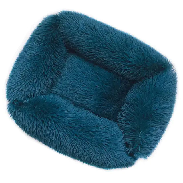 Plush Pet Bed Dark Blue 55x45x20cm