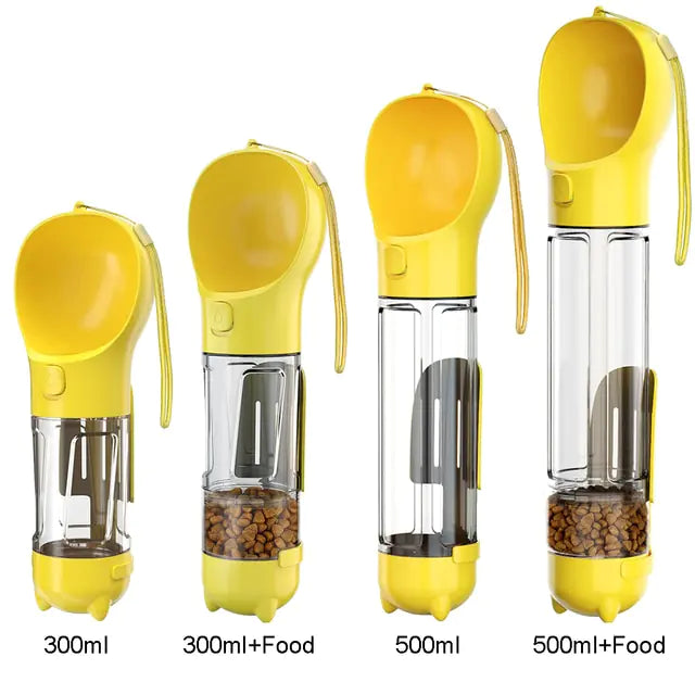Multifunction Water Food Pet Bottle Yellow 500ml