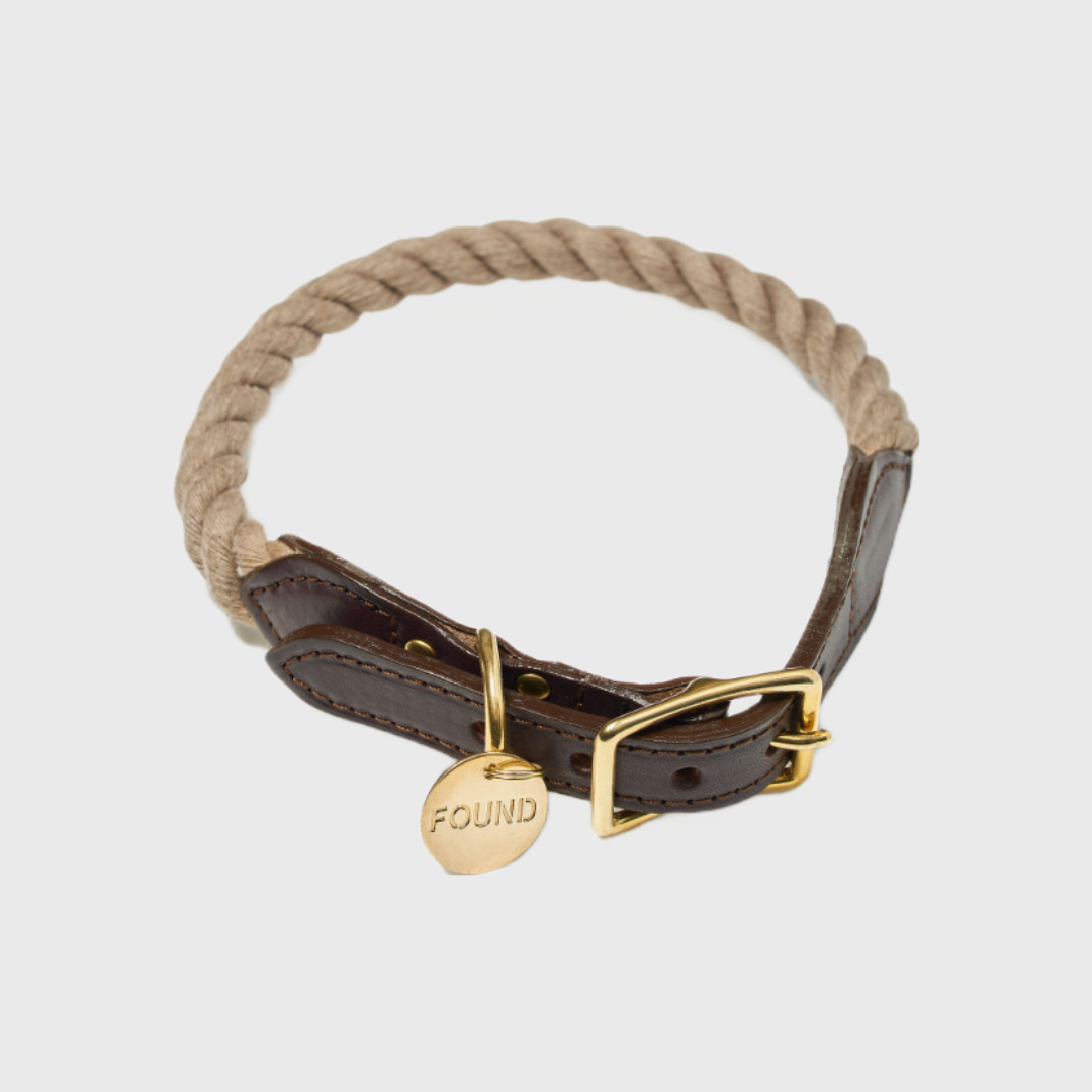 Natural Rope Dog & Cat Collar  Found My Animal