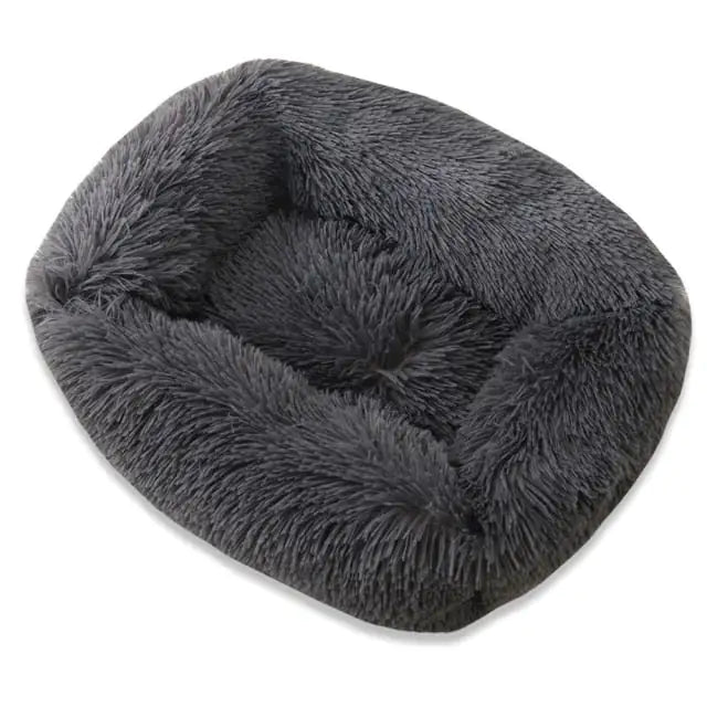 Plush Pet Bed Grey 80x70x18cm