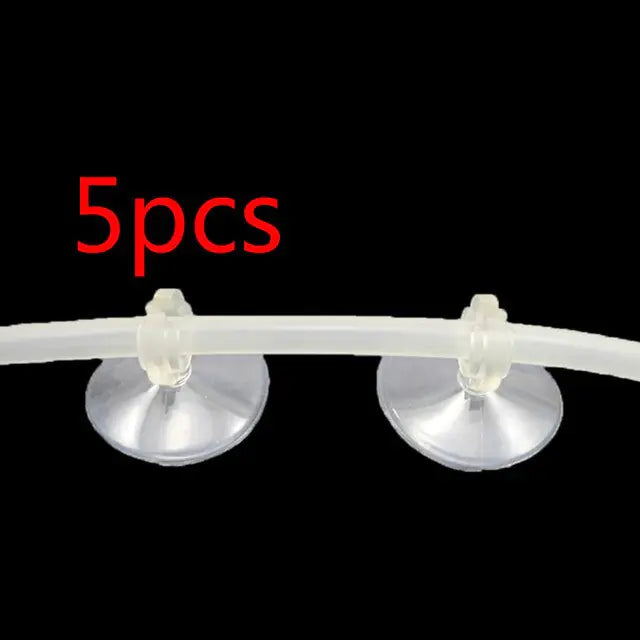 Silicone Aquarium Suction Cup Holders Transparent Clear 5 Pieces
