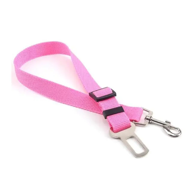 Adjustable Leash Dog Seat Belt Pink 45-72cmWidth 2.5cm