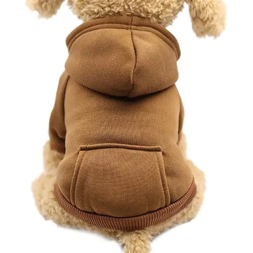 Soft Fleece Pet Dog Hoodie Brown XXL