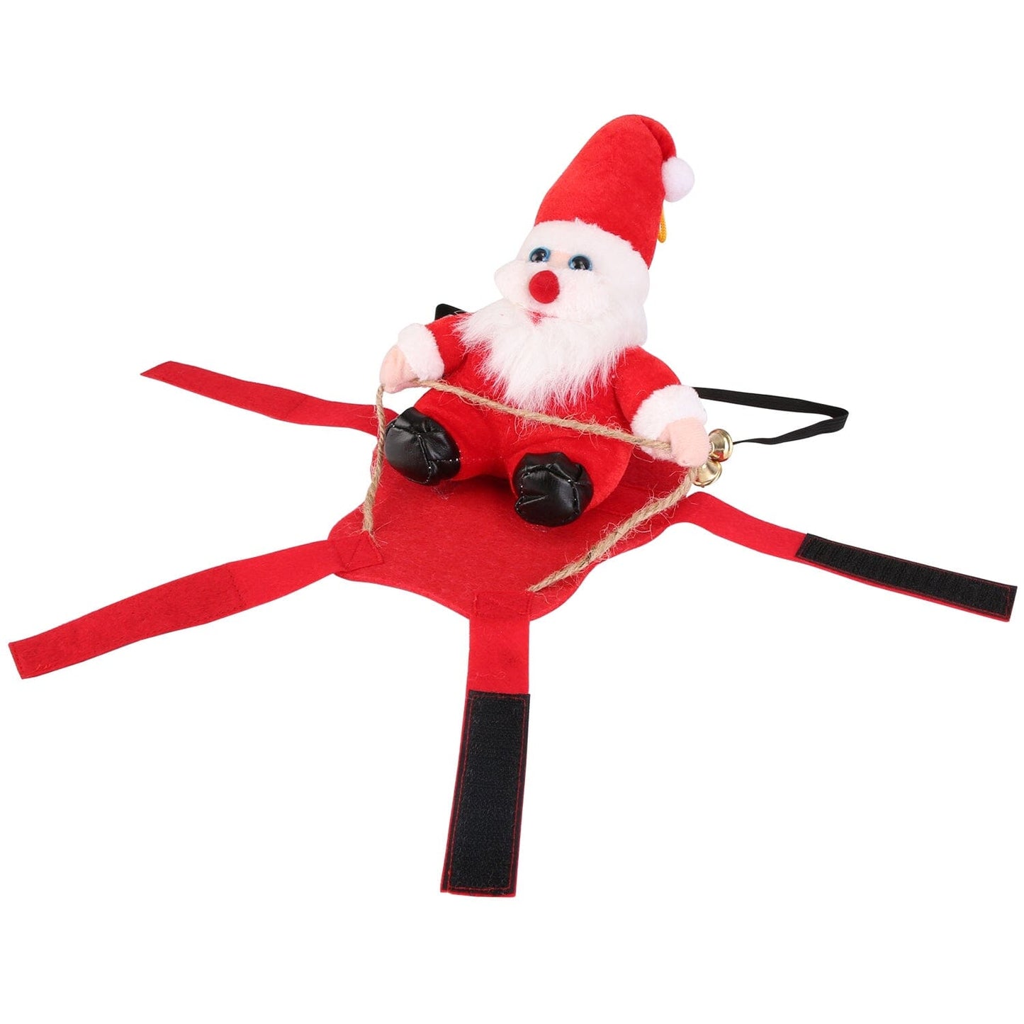 Christmas Costumes Red Winter  Coat for Dog Riding Santa Claus  with Bell