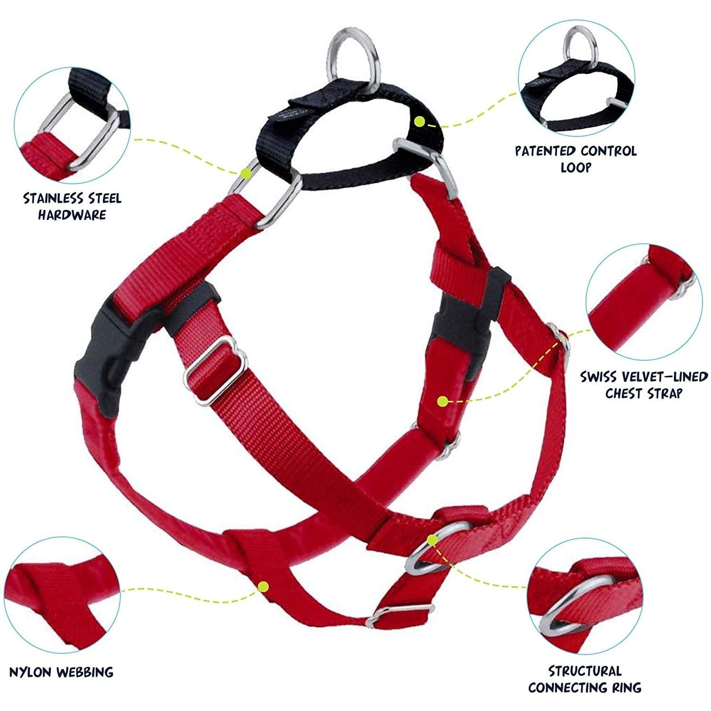 Freedom No-Pull Dog Harness Red