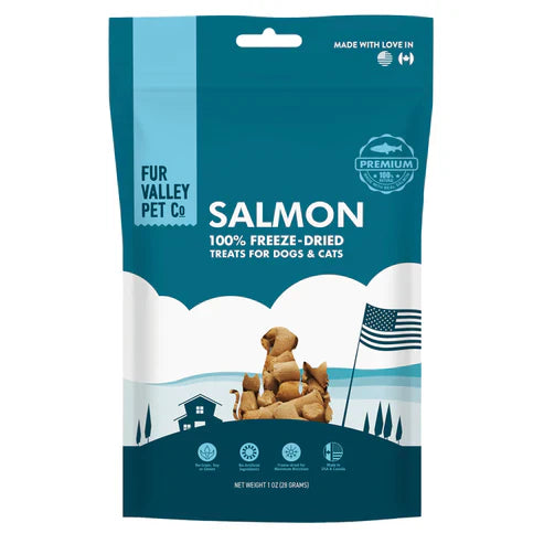 Fur Valley Pet Co. Freeze-Dried Salmon Treats for Cats and Dogs