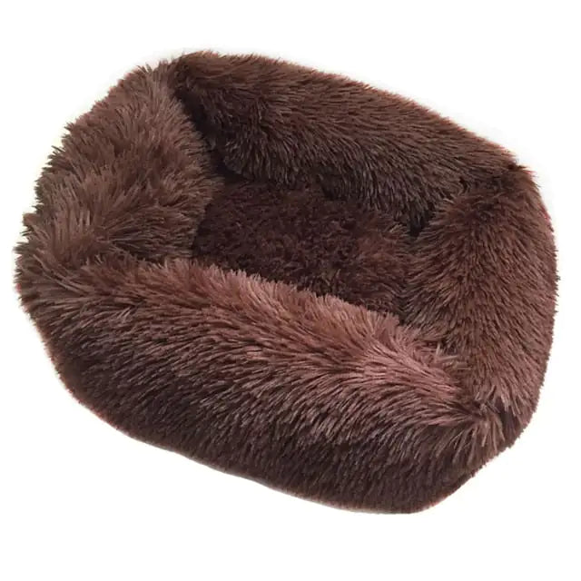 Plush Pet Bed Dark Coffee 43x35x20cm