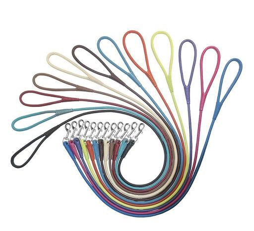 Dogline Round Leather Leash 1/2” W - 48” L, Brown