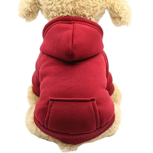 Soft Fleece Pet Dog Hoodie Red M