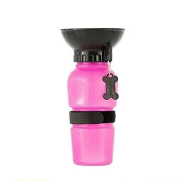 Portable Water Bottle Drinker For Pet Dogs Pink 1 pcs