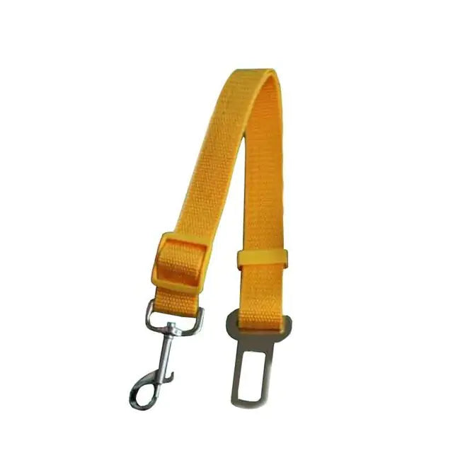 Adjustable Leash Dog Seat Belt Yellow 45-72cmWidth 2.5cm