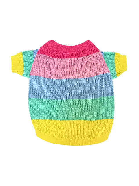 Puppy Knitted Rainbow Sweater Rainbow 3XL 30-38g